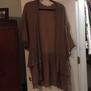 Taupe Ruffle Cardigan